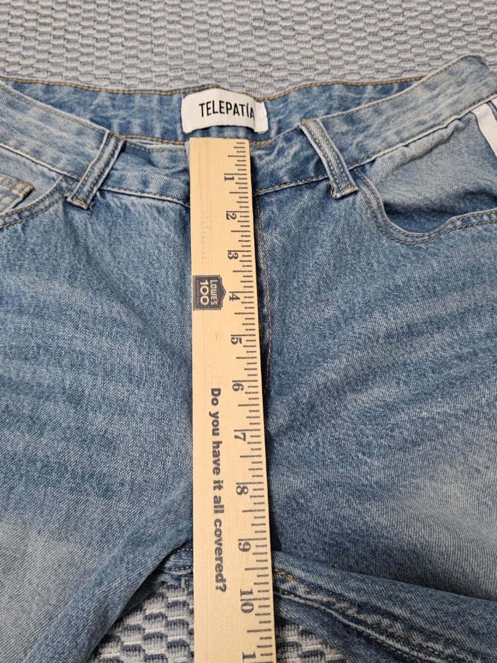 Telepatía Blue Denim Mid-Rise Wide Leg Jeans with Side Stripe Detail - Size 9/29 - Picture 7 of 10